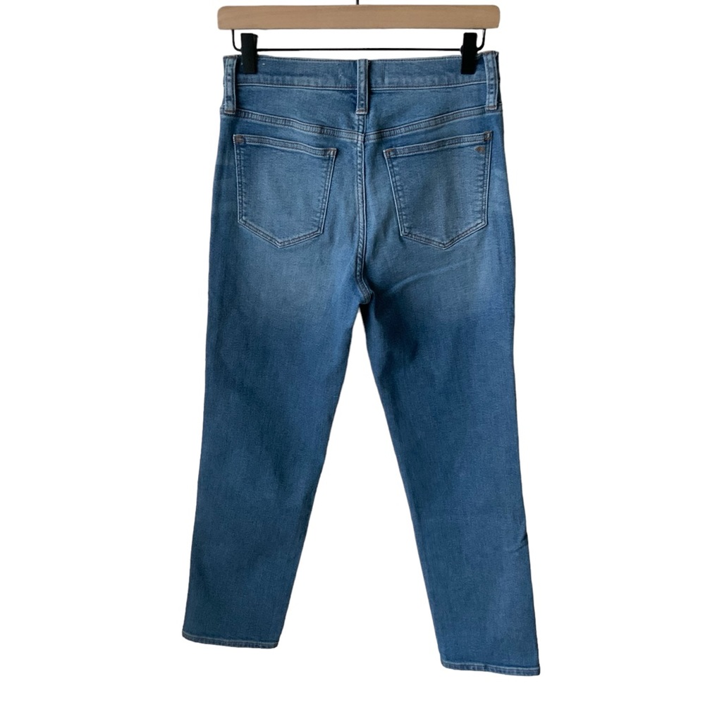 MADEWELL Stovepipe Jeans Straight Leg Mid-Rise Cropped Blue Size 26 - Picture 4 of 15